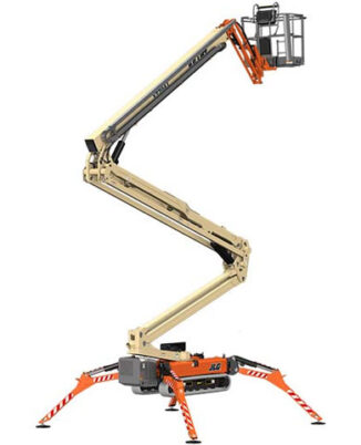 Xe nâng người chân nhện bánh cao su