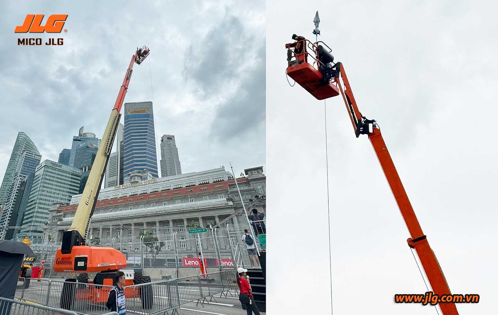 Xe nâng người boom lift JLG còn hỗ trơ các caraman thực hiện cảnh quay